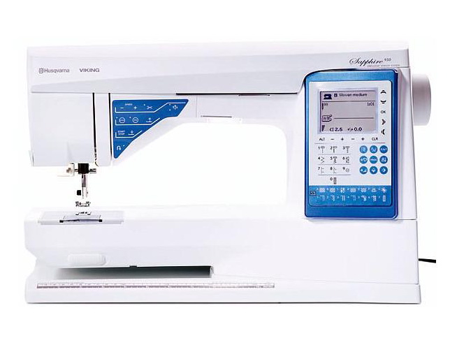 Husqvarna SAPPHIRE 930 Husqvarna SAPPHIRE 930Husqvarna<br>Швейная машина Husqvarna Sapphire 930. Электронная швейная машина премиум-класса Husqvarna Sapphire 930 отличается современным горизонтальным челноком. Sapphire 930 выполняет 215 строчек, 7 видов петель в автоматическом режиме, 5 алфавитов, ЖК дисплей, ни...<br>